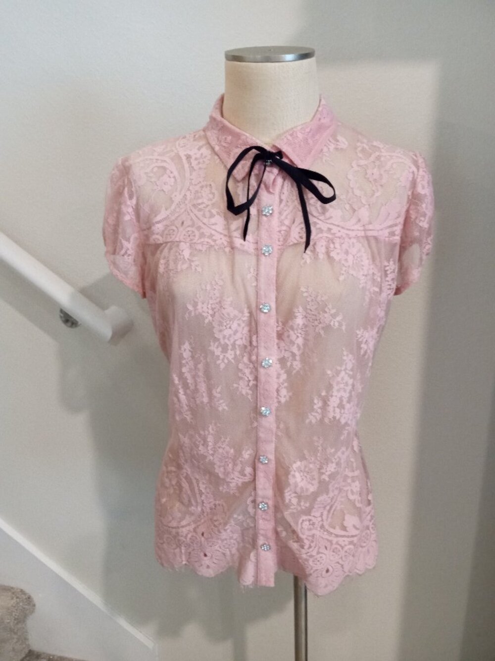 Wheels and Dollbaby Pink Lace Blouse